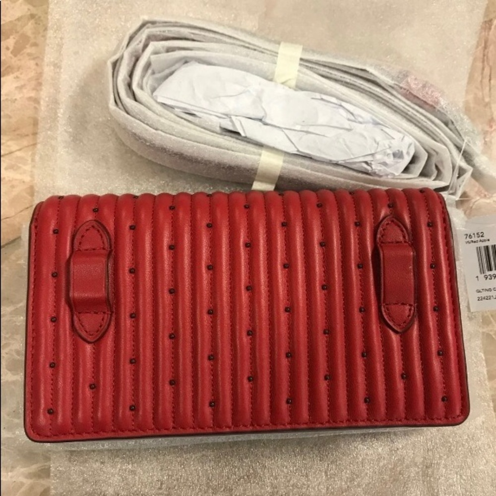 Coach 76152 Quilting Rivets Red/Pewter Belt Bag - Picture 8 of 12